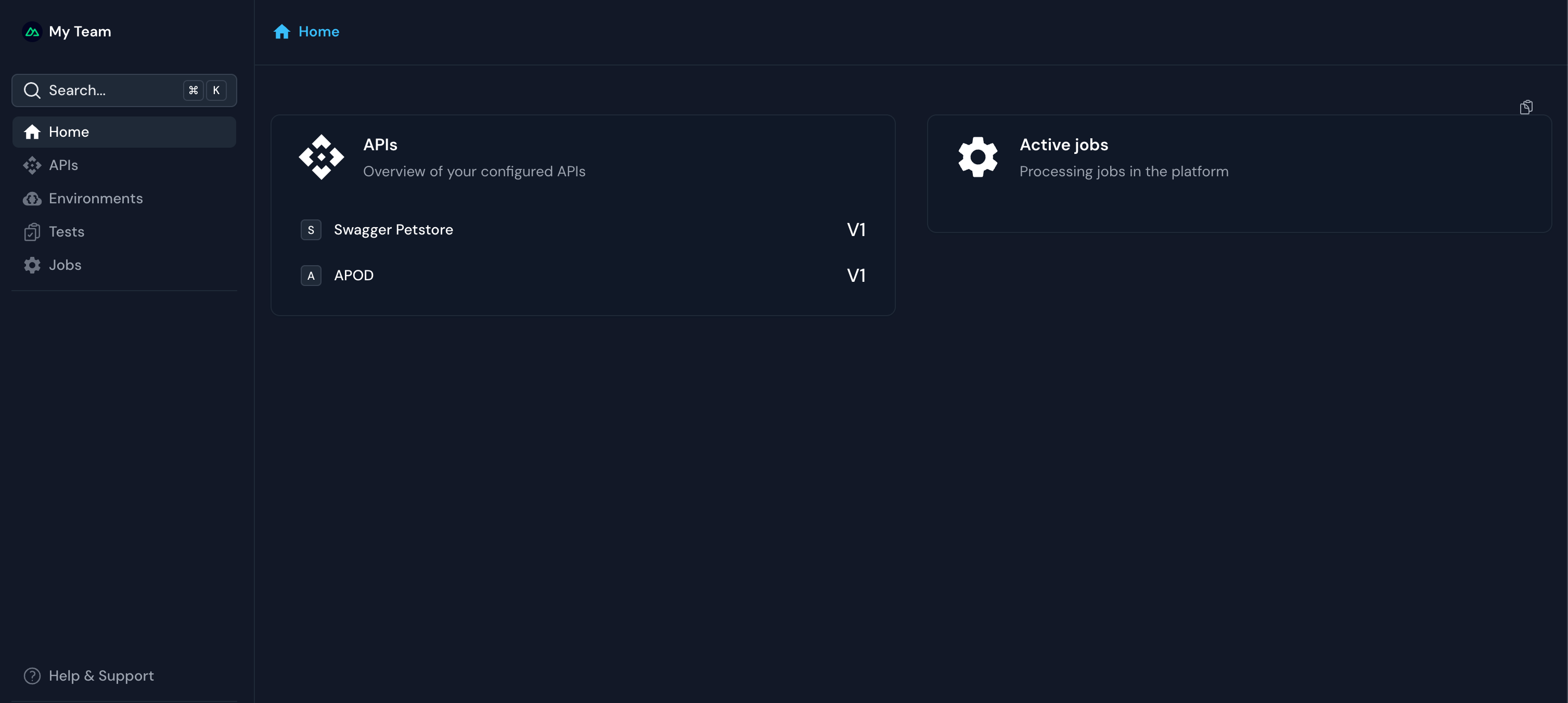 Dashboard overview