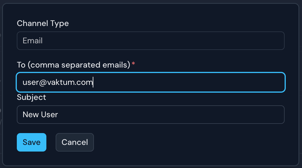 Email notification setup